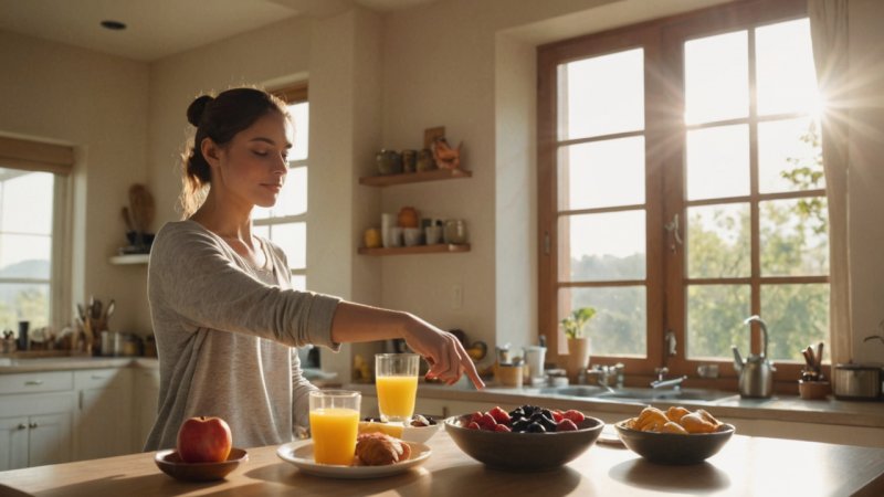 morgonrutin, produktivitet, hälsosam frukost, självvård, välbefinnande, medvetenhet