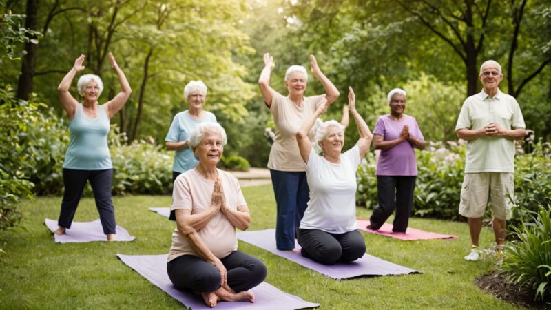 hälsosamma aktiviteter för äldre, främja rörlighet, välbefinnande, träning, natur, yoga, trädgårdsarbete, simning, kreativa hobbies