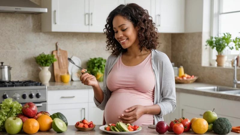 hälsosam kost under graviditet, viktiga näringsämnen, måltidsplanering, livsmedel att undvika, kostråd under graviditet
