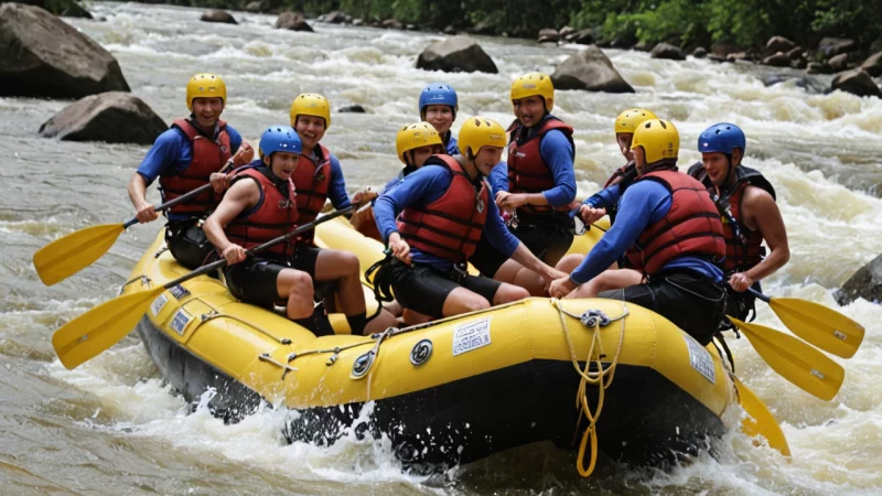 äventyrshelg, forsränning, bergsklättring, utomhusaktiviteter, spänning
