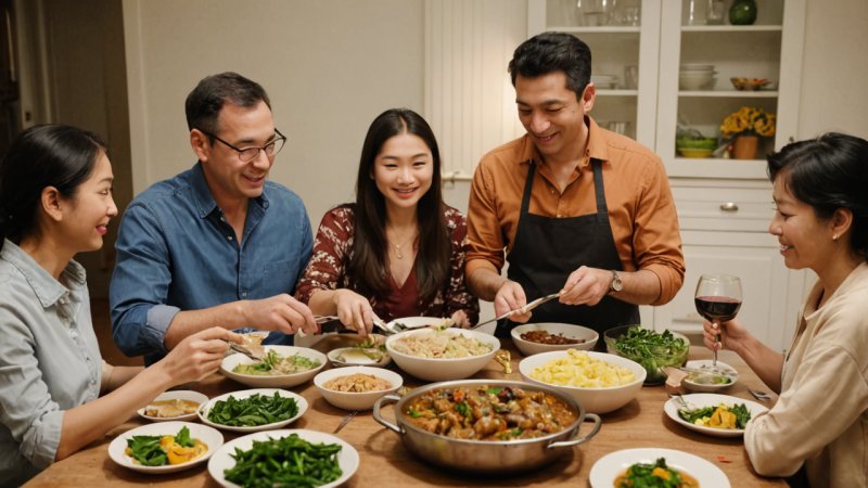 familjemiddagar, gemenskap, laga mat tillsammans, säsongsbetonade ingredienser, kulturella traditioner